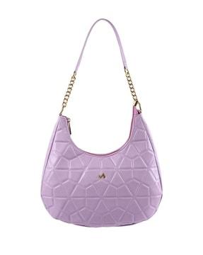 quilted shoulder bag with zip closure