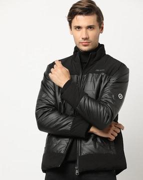 quilted slim fit jacket with insert pockets