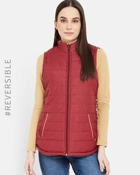 quilted slim fit reversible gilet