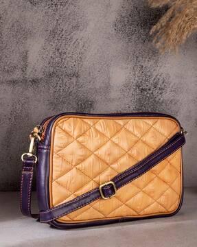 quilted sling bag with detachable strap