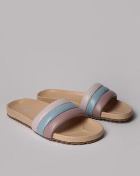 quilted slip-on sandals