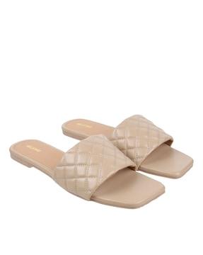 quilted slip-on slides