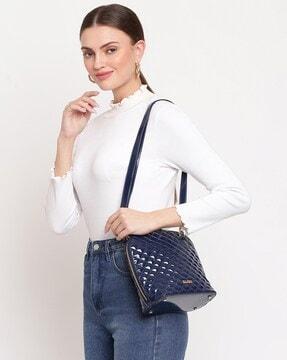 quilted structured sling bag