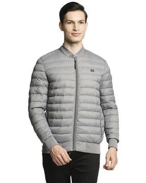 quilted tailored fit bomber jacket