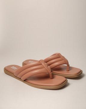 quilted thong-strap sandals