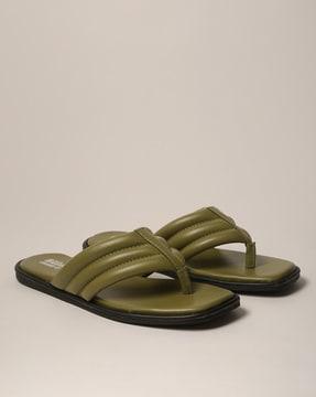 quilted thong-strap sandals