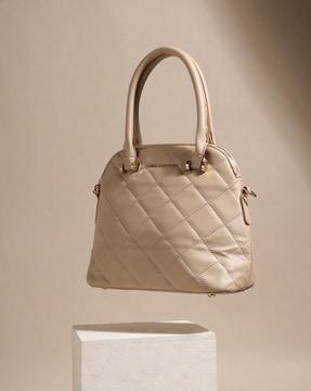 quilted tote bag with detachable sling strap