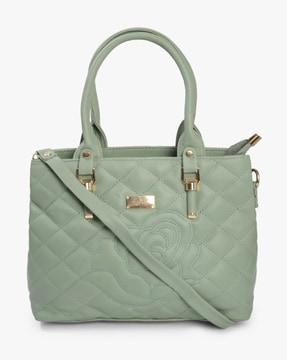 quilted tote bag with detachable strap
