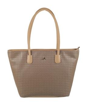 quilted tote bag with zip closure