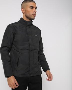 quilted track jacket with insert pockets