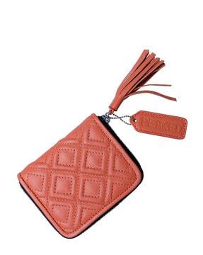 quilted wallet with tassel