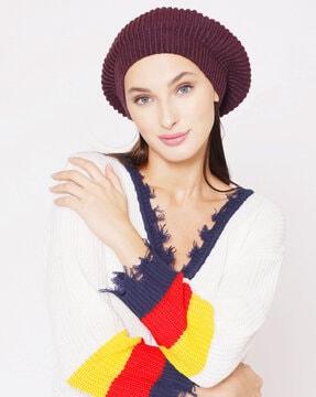 quilted wool beret cap