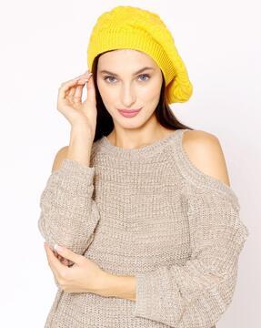 quilted wool beret cap