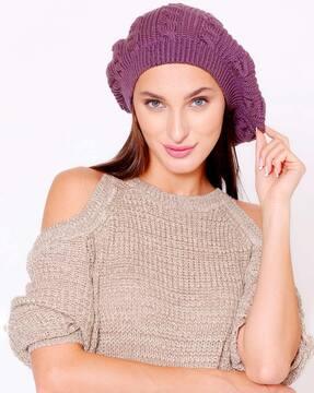 quilted wool beret cap