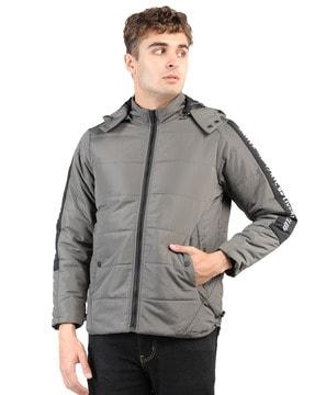 quilted zip-front bomber jacket