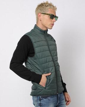 quilted zip-front gilet