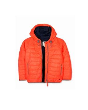 quilted zip-front hooded jacket