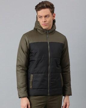 quilted zip-front jacket