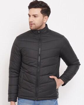 quilted zip-front jackets with insert pockets