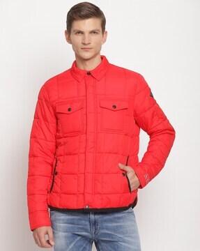 quilted zip-front puffer jacket