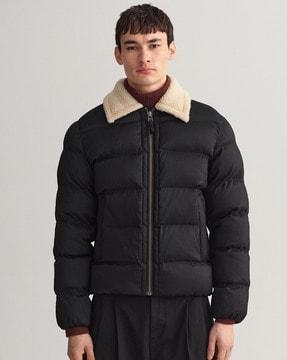 quilted zip-front puffer jacket