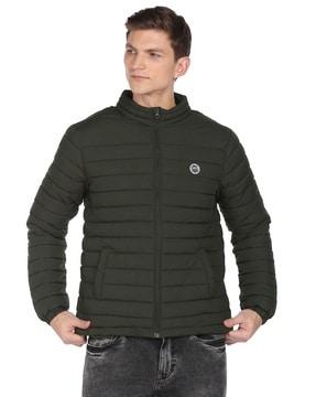 quilted zip-front puffer jacket