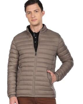 quilted zip-front puffer jacket