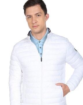 quilted zip-front puffer jacket