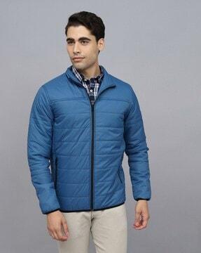 quilted zip-front puffer jacket