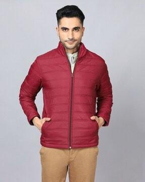 quilted zip-front puffer jacket