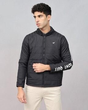 quilted zip-front puffer jacket