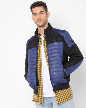 quilted zip-front puffer jacket