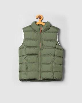 quilted zip-front puffer jacket