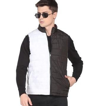 quilted zip-front reversible gillet