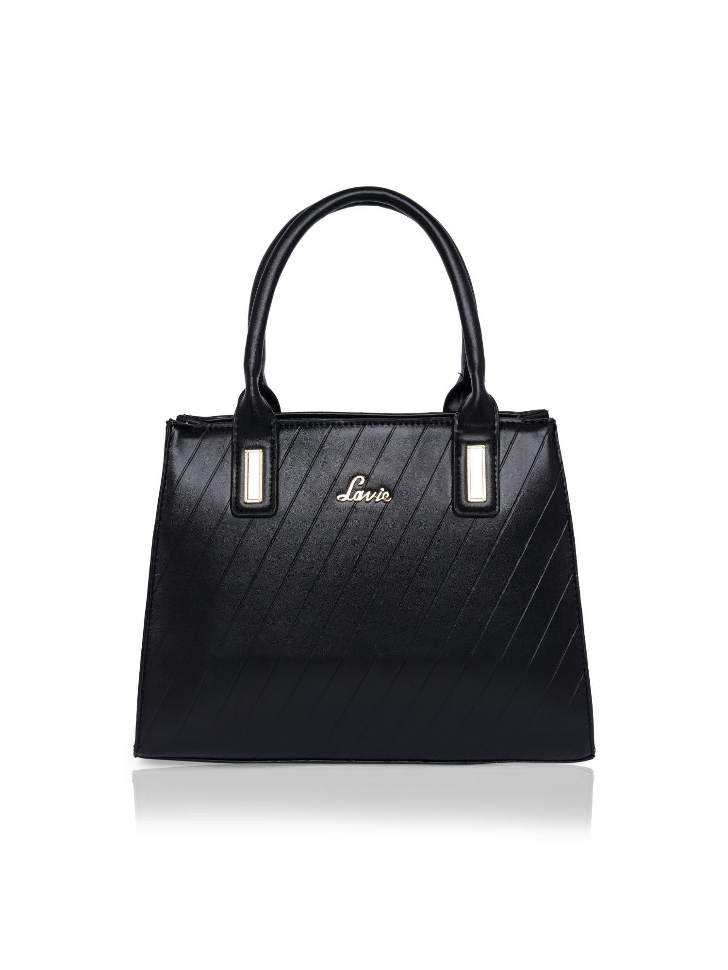 quilty women's medium satchel handbag (black)