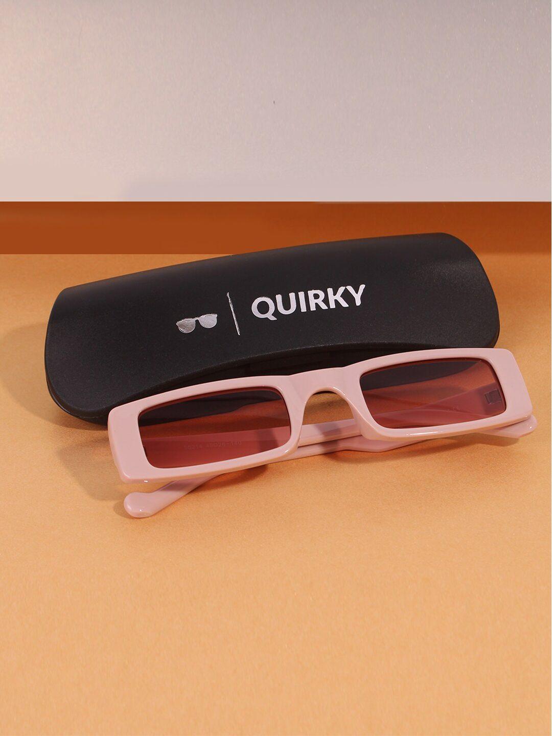 quirky unisex rectangle uv protected lens sunglasses