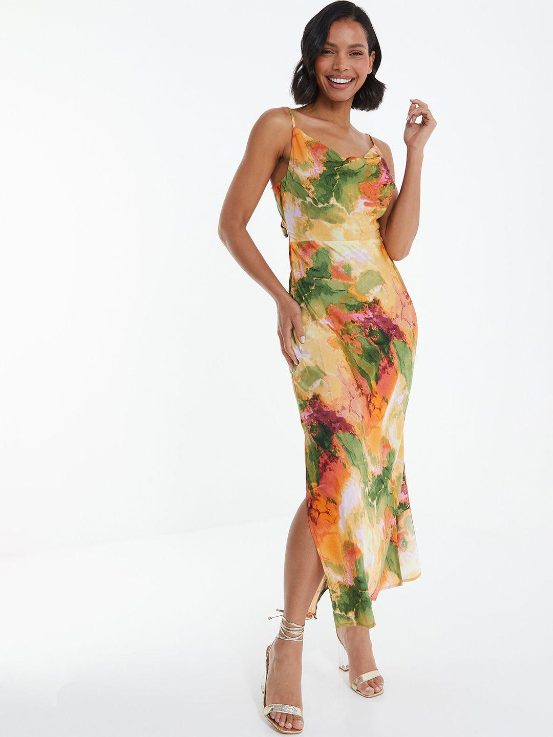quiz abstract printed shoulder straps maxi dress