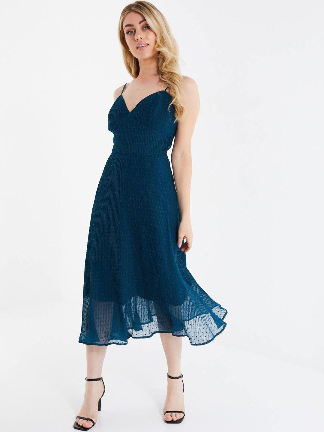 quiz v-neck fit & flare midi dress