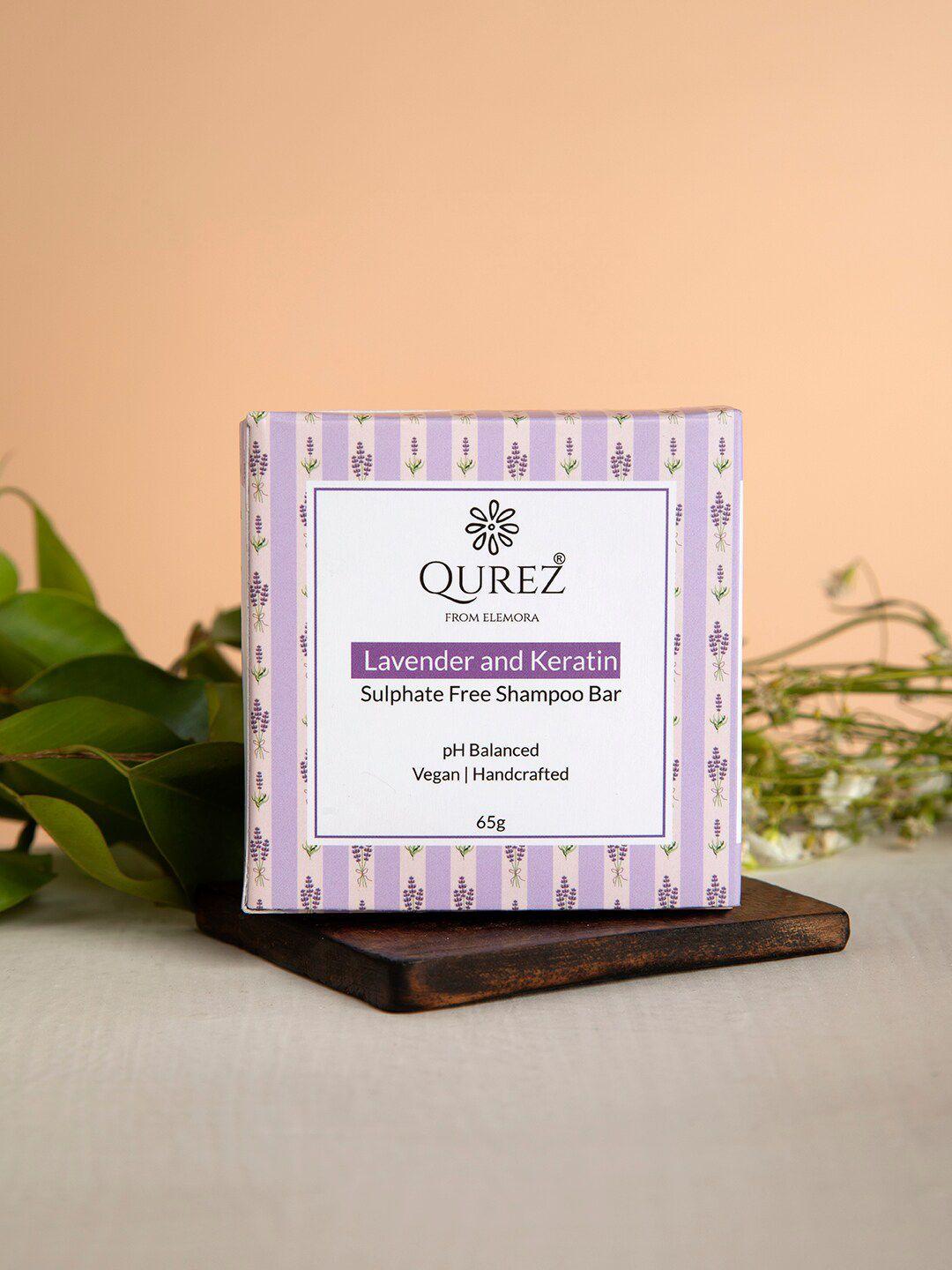 qurez lavender & keratin sulphate free shampoo bar - 65 g