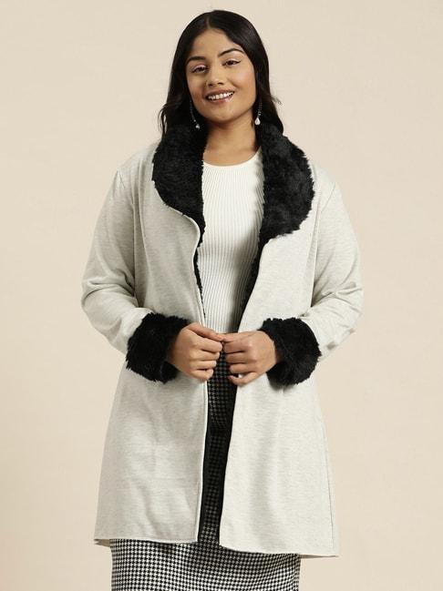 qurvii + off white fleece long jacket