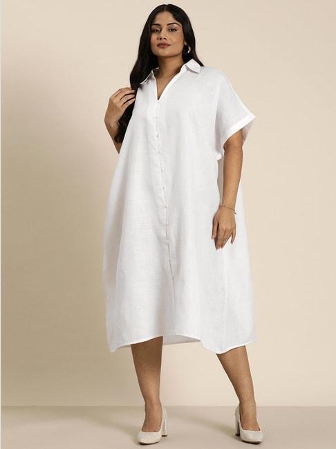 qurvii + white shirt dress