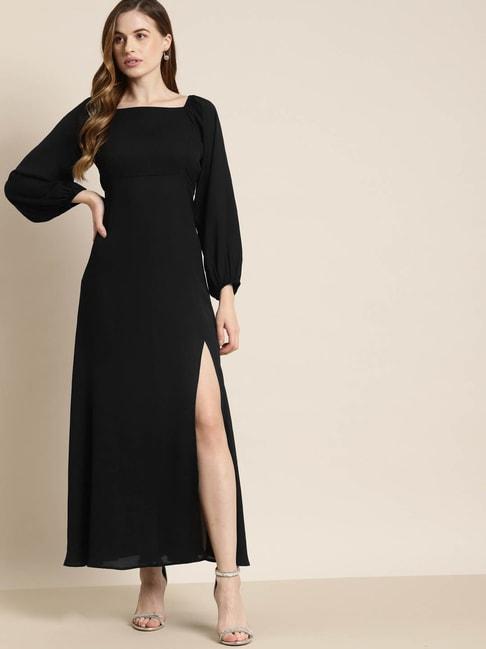 qurvii black maxi dress