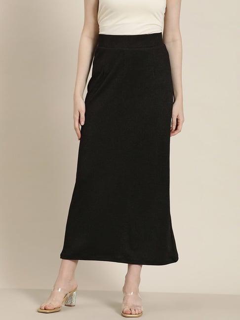 qurvii black maxi skirt
