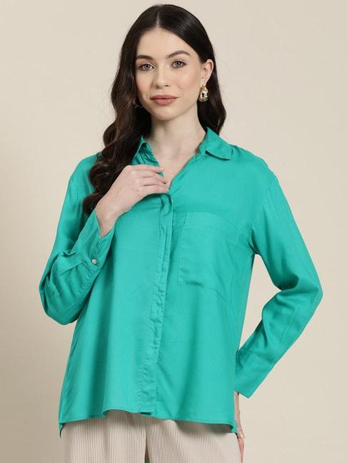 qurvii turquoise shirt