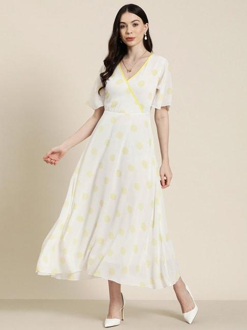 qurvii white polka dot maxi dress