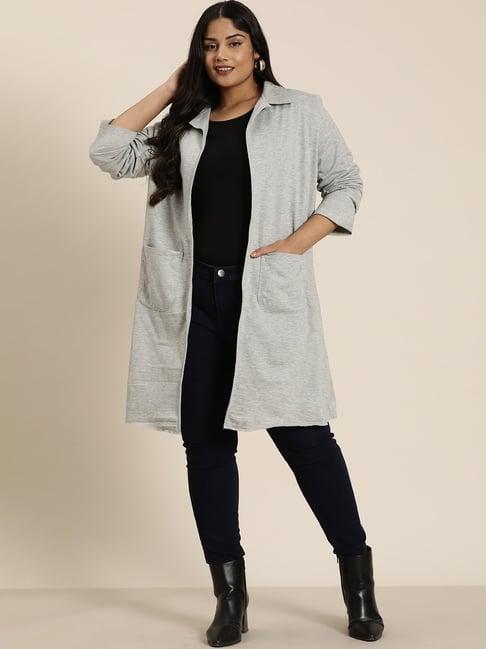 qurvii + grey fleece long jacket