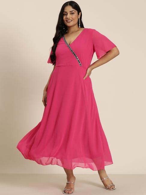 qurvii + magenta maxi dress