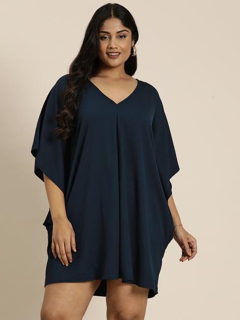 qurvii + navy kimono dress