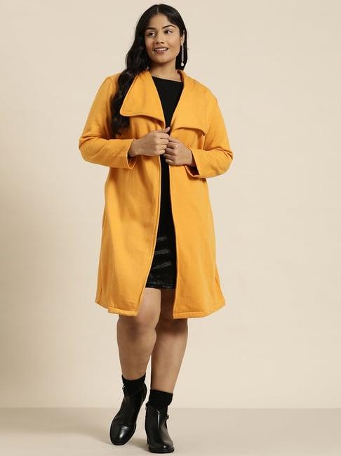 qurvii + yellow fleece long jacket