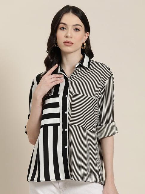 qurvii black & white striped shirt